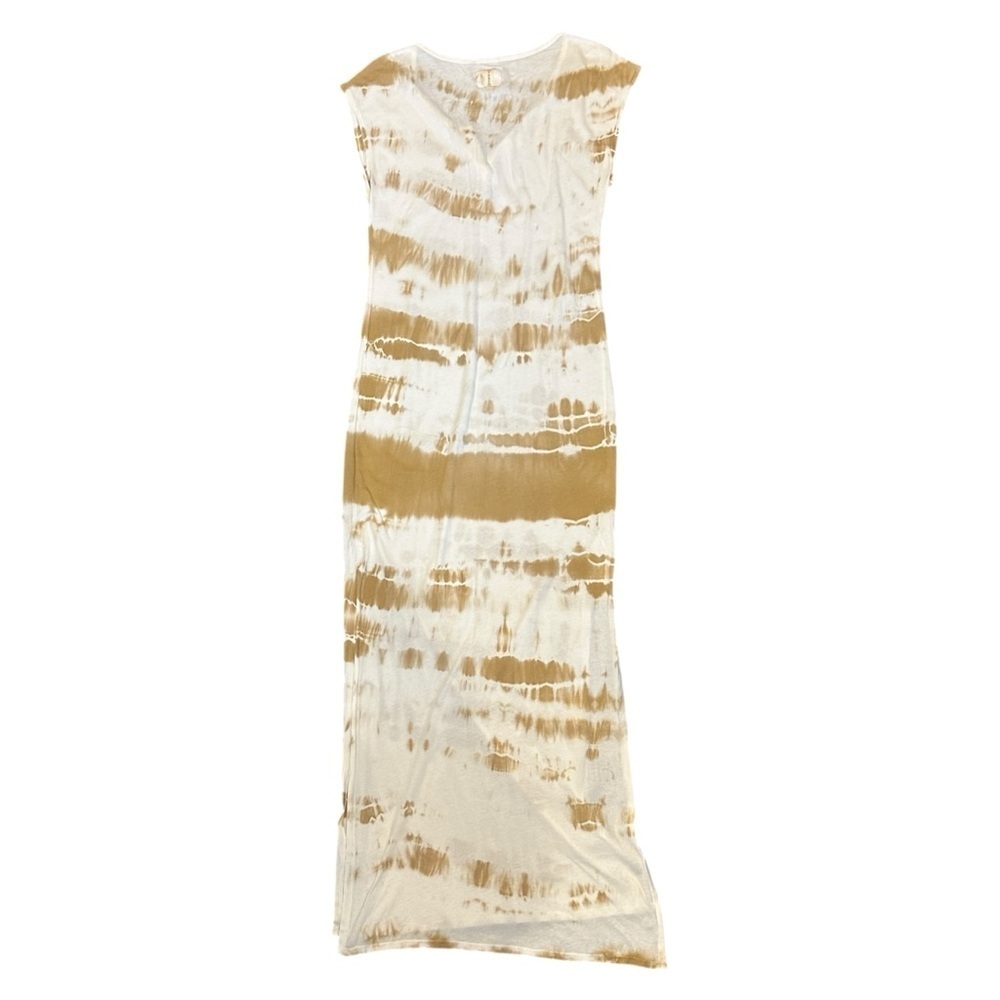 Gypsy 05 Tie-Dye Notch Neck Sleeveless Maxi Dress in Golden Brown Women’s Medium - Picture 2 of 5